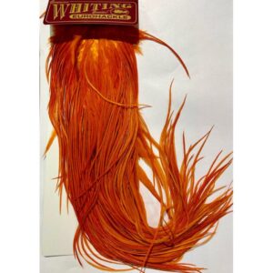 Whiting Eurohackle Saddle White dyed Burnt Orange