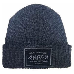 Ahrex Ahrex Ribbed Knit Woven Patch beanie Dark Grey